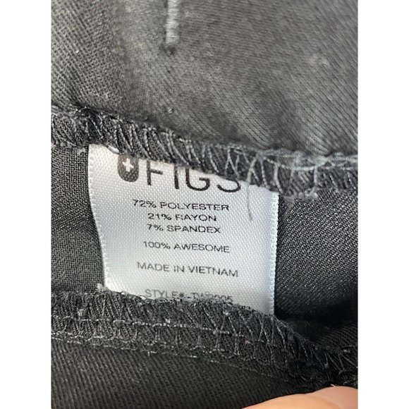 FIGS Satura Seamed Front High Waist Scrub Pants Trouser Black Small - Picture 3 of 6